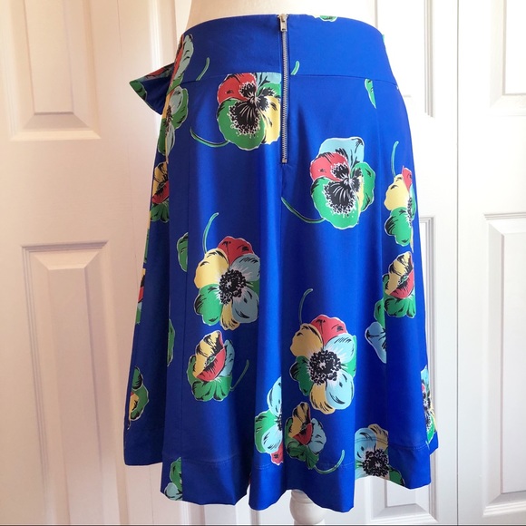 Isani for Target Blue Tropical Floral Print Skirt with Tie - Picture 12 of 15